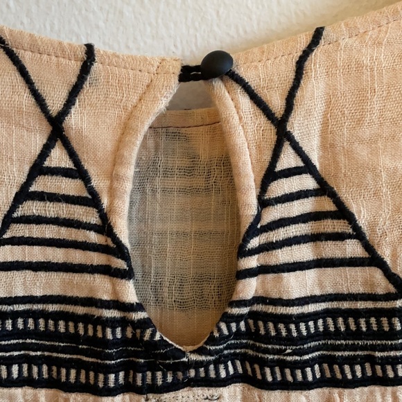 Free People New Romantics Pink Black Embroidered Tunic Dress S - Picture 9 of 16